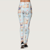 Schattigee Franse Bulldog Pastel Pattern Leggings (Achterkant)
