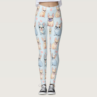 Schattigee Franse Bulldog Pastel Pattern Leggings