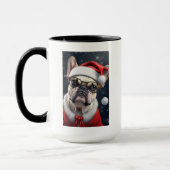 Schattigee Franse Bulldog Santa Christmas Holiday  Mok (Links)