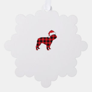 Schattigee Franse Bulldog Santa Hat Christmas Red Ornament Kaart
