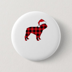 Schattigee Franse Bulldog Santa Hat Christmas Red Ronde Button 5,7 Cm