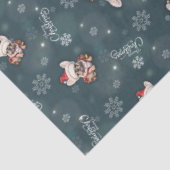 Schattigee Franse Bulldog Santa Hat Vrolijk Kerstf Tissuepapier (Detail)