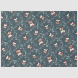 Schattigee Franse Bulldog Santa Hat Vrolijk Kerstf Tissuepapier