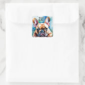 Schattigee Franse Bulldog Square Stickers (Tas)