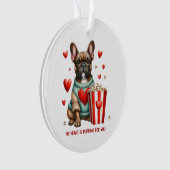 Schattigee Franse Bulldog Valentijnsdag hart Ornament (voorkant)