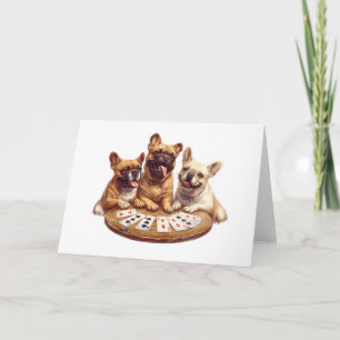 Schattigee Franse Bulldogs Speelkaarten Kaart