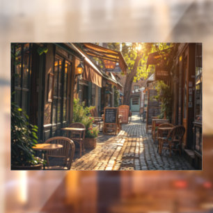 Schattigee Franse coffeeshop Raamsticker