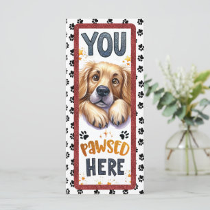 Schattigee Franse Golden Retriever Bookmarker