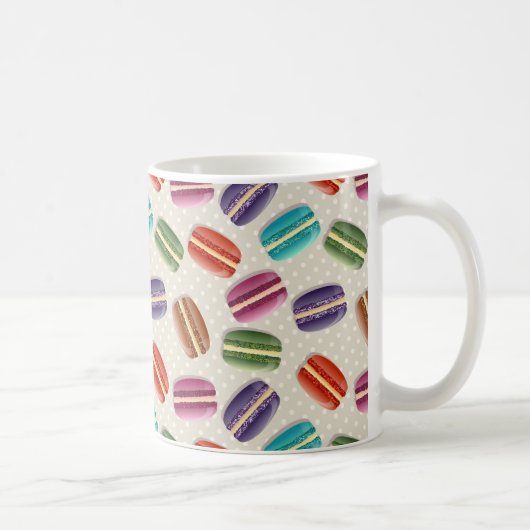 Schattigee Franse Macaron Pattern Koffiemok (Rechts)