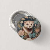 Schattigee fret Elegante pastel bloementuin Ronde Button 3,2 Cm (Voorkant /achterkant)