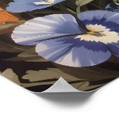 Schattigee fret genesteld in Pansies Garden Poster (Hoek)