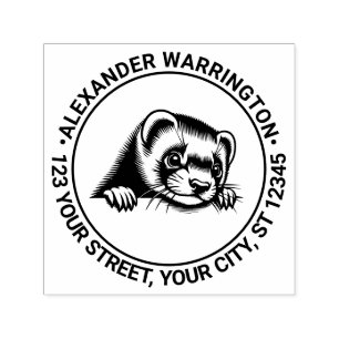 Schattigee fret hoofd peeking naam retouradres  zelfinktende stempel