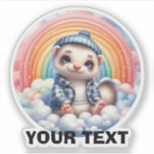 Schattigee fret zitwolken,  Sticker. Sticker (Voorkant)