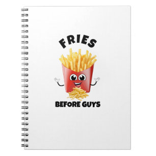 Schattigee frietjes Cartoon Hoodie & T-shirt – Gra Notitieboek