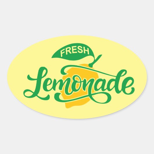 Schattigee frisse limonade woordkunst ovale sticker (Voorkant)