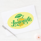 Schattigee frisse limonade woordkunst ovale sticker (Envelop)