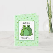 Schattigee Frog Cartoon Grappig Gezegde Froggie Ve Kaart (Voorkant)