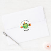 Schattigee Frog Verjaardag Classic Ronde Sticker (Envelop)