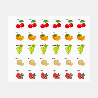 Schattigee Fruit Stickers Fun Design School Labels