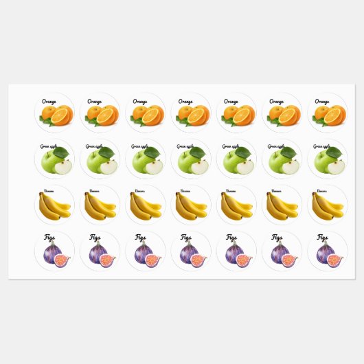Schattigee Fruit Stickers Fun Design School Labels (Vel)