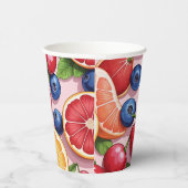 Schattigee Fruit Thema Papieren bekers (Rechts)