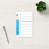 Schattigee Fun Blue Pencil Lined Gepersonaliseerde Post-it® Notes (Kantoor)