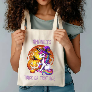 Schattigee Fun Eenhoorn Paard Trick or treat Geper Tote Bag