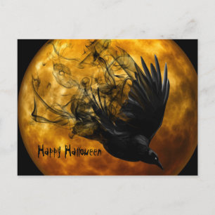 Schattigee Fun Scary Happy Halloween Crow en Full Feestdagenkaart
