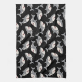 Schattigee Funny Black Grey Grote Witte Haai Theedoek (Verticaal)