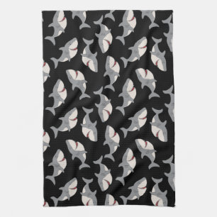Schattigee Funny Black Grey Grote Witte Haai Theedoek
