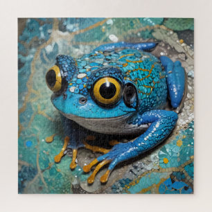 Schattigee Funny Blue Frog puzzel Legpuzzel
