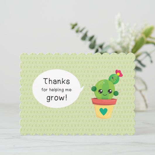 Schattigee Funny Cactus Bedankt voor mij helpen gr Feestdagenkaart (Staand voorkant)