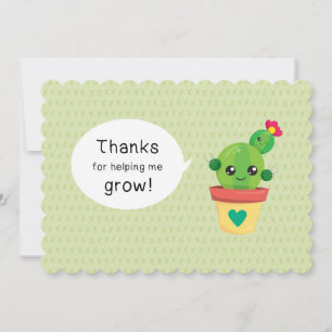 Schattigee Funny Cactus Bedankt voor mij helpen gr Feestdagenkaart