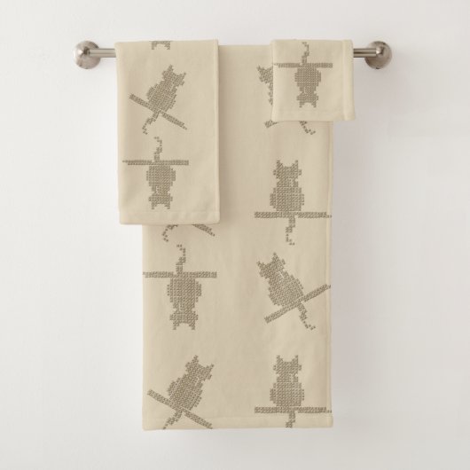 Schattigee Funny Cats Badhanddoek Set Bad Handdoek (Insitu)