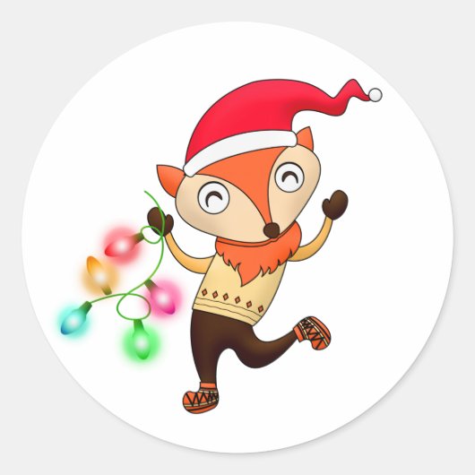 Schattigee Funny Christmas Fox Envelope Stickers S (Voorkant)