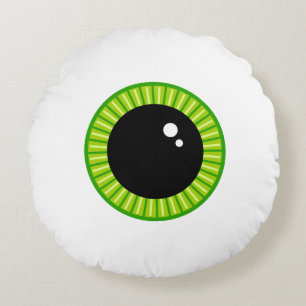 Schattigee Funny Green Eyeball Rond Kussen