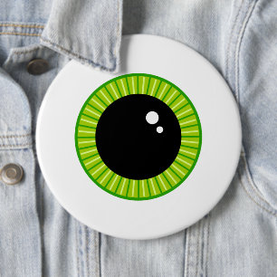 Schattigee Funny Green Eyeball Ronde Button 6,0 Cm