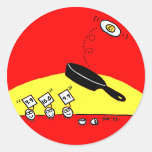 Schattigee Funny Gymnastiek Cartoon Ronde Sticker