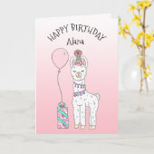 Schattigee Funny Lama Humor Happy Birthday Kaart (Gele Bloem)