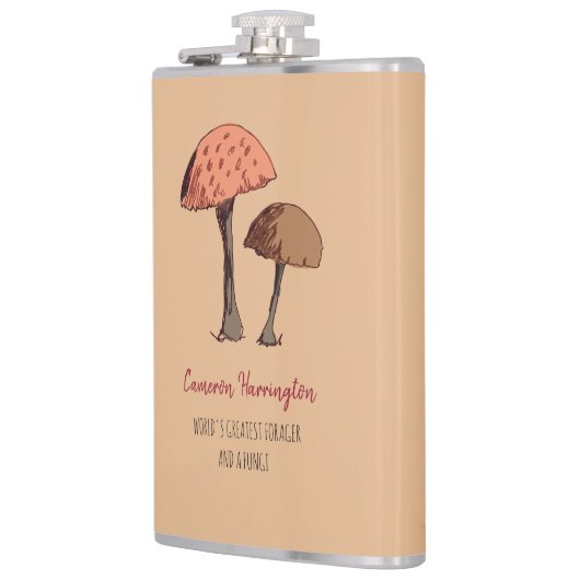 Schattigee Funny Mushroom Pun Gepersonaliseerde Fo Heupfles (Links)