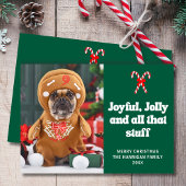 Schattigee Funny Pet Dog Foto Kerst Feestdagenkaart