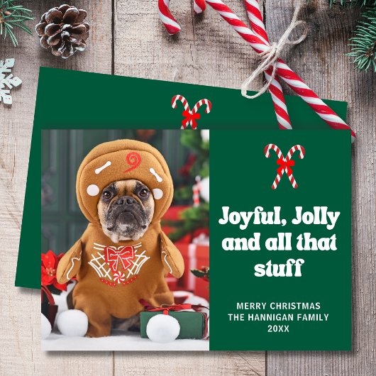 Schattigee Funny Pet Dog Foto Kerst Feestdagenkaart