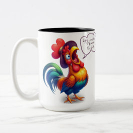 Schattigee Funny Rooster Multicolor Goedemorgen Mo Tweekleurige Koffiemok