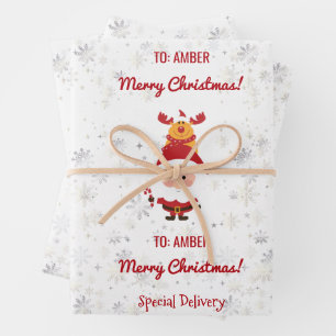 Schattigee Funny Rudolph Santa Speciale Leveringsn Inpakpapier Vel