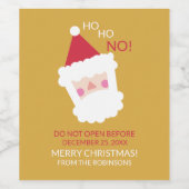 Schattigee Funny Santa gepersonaliseerde kerst Wijn Etiket (Enkel label)