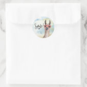Schattigee Funny Smile Llama Ronde Sticker (Tas)