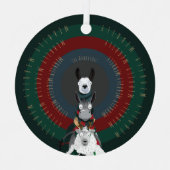 Schattigee Funny Winter Ezel, Llama & Schaap Metalen Ornament (Voorkant)