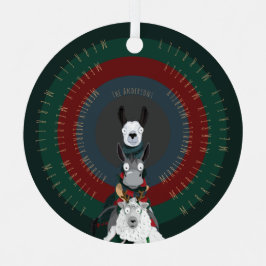 Schattigee Funny Winter Ezel, Llama & Schaap Metalen Ornament