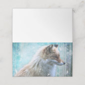 Schattigee Furry Fox op Blue Grunge Achtergrond (Buitenkant ongevouwen)