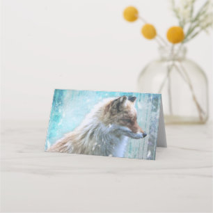 Schattigee Furry Fox op Blue Grunge Achtergrond